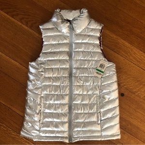 Ideology Silver Puffer Vest Girls Large